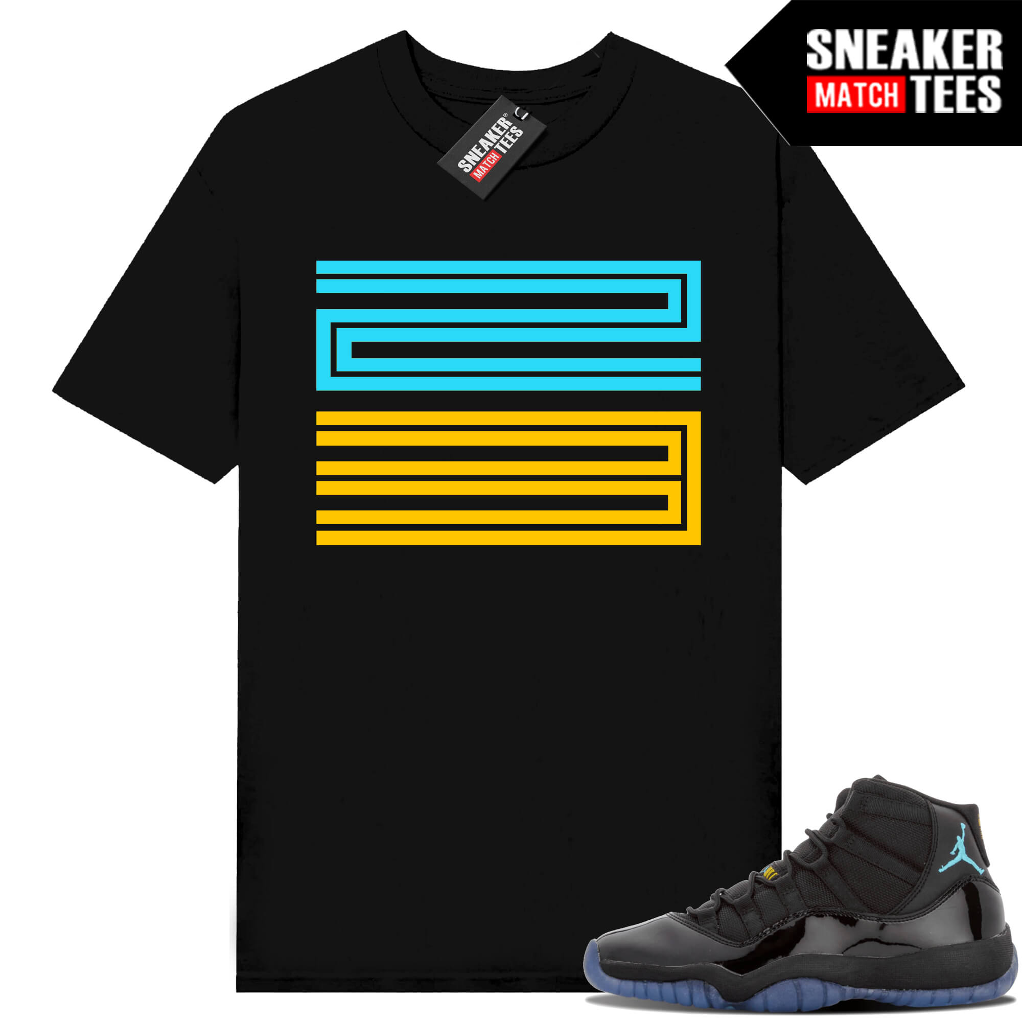 Gamma Blue 11s Sneaker Match Tees Black 23