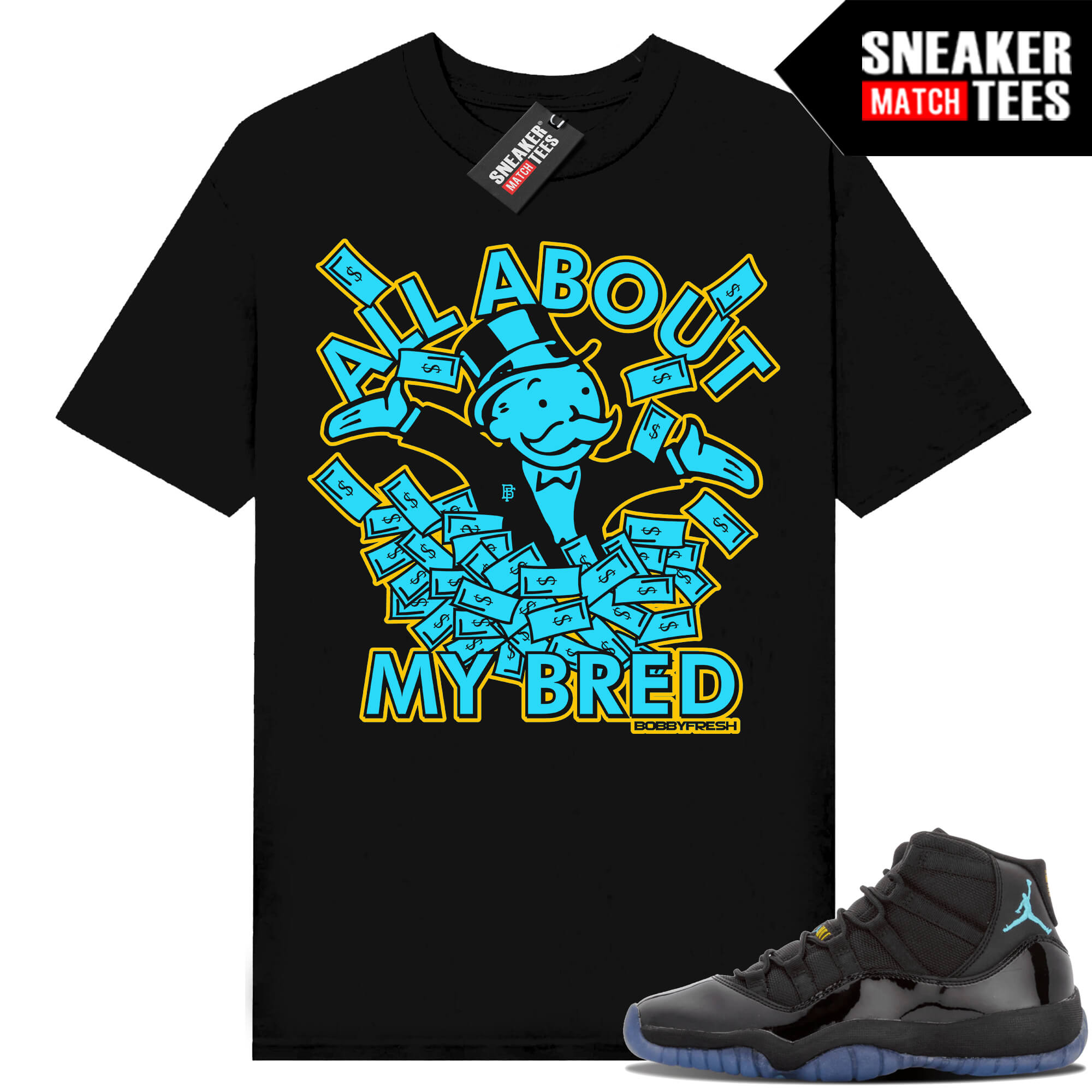 Gamma Blue 11s Sneaker Match Tees Black All About My Bred
