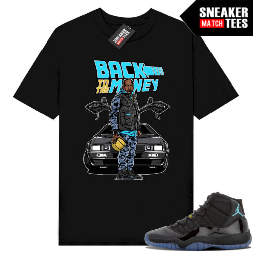 Gamma Blue 11s Sneaker Match Tees Black Back to the Money