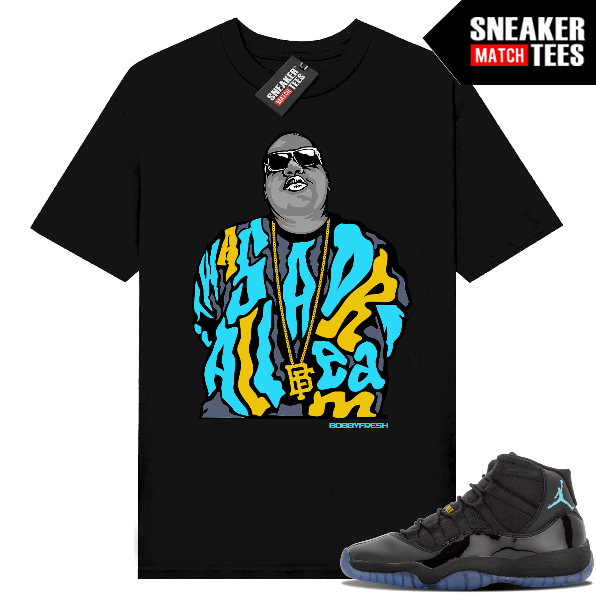 Gamma Blue 11s Sneaker Match Tees Black Biggie All A Dream