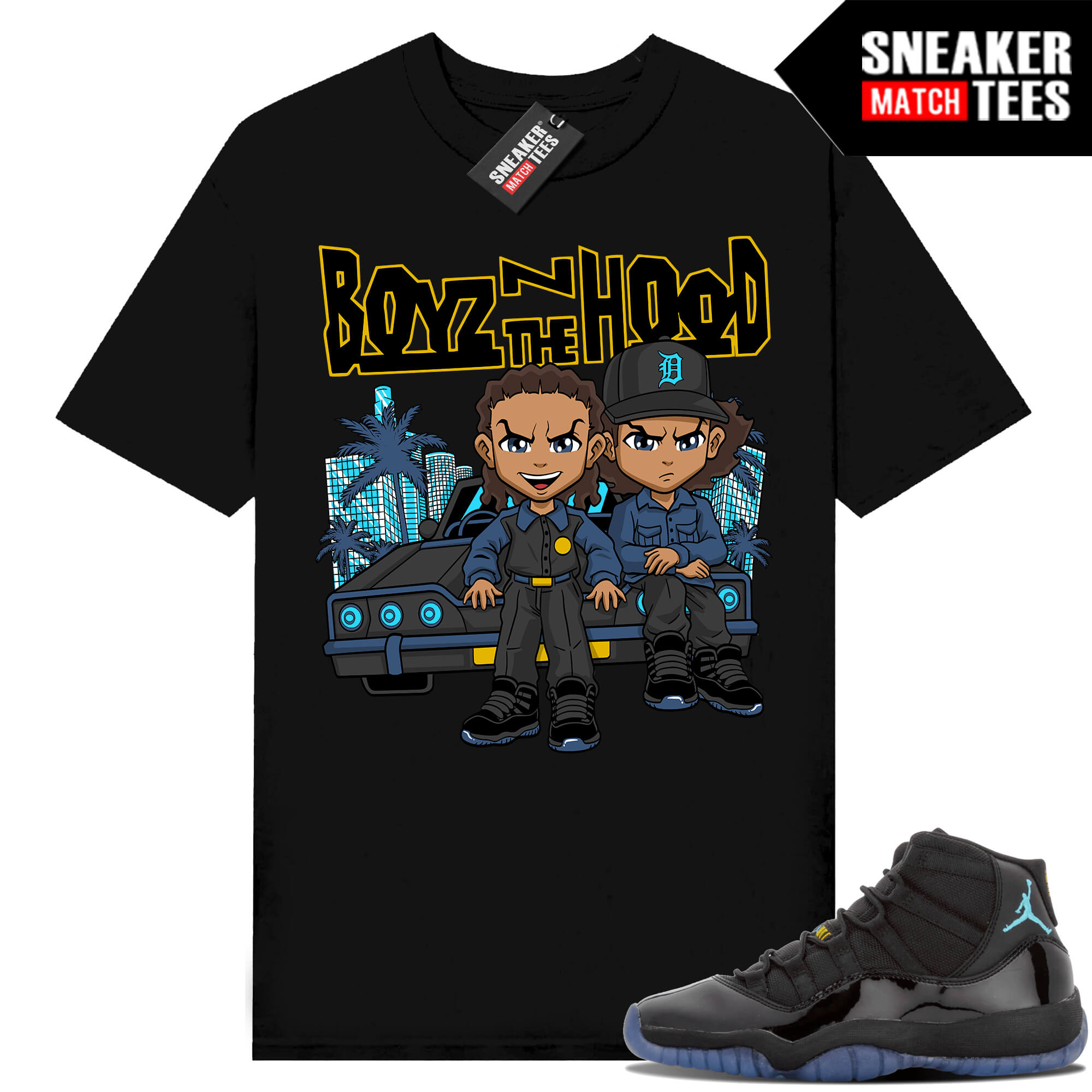 Gamma Blue 11s Sneaker Match Tees Black Boyz N The Hood Parody