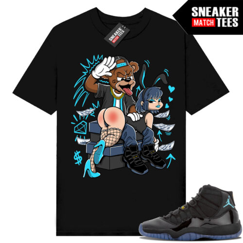 Gamma Blue 11s Sneaker Match Tees Black Bunny Slap