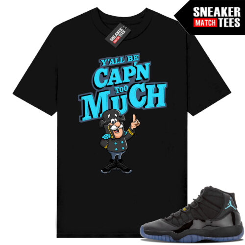 Gamma Blue 11s Sneaker Match Tees Black CAPN Too Much