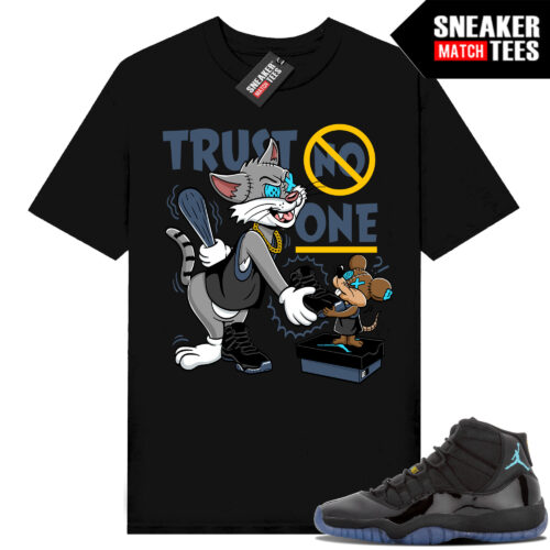 Gamma Blue 11s Sneaker Match Tees Black Cartoon Trust No One