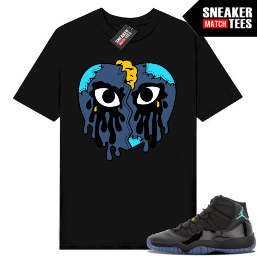 Gamma Blue 11s Sneaker Match Tees Black Crying Heart