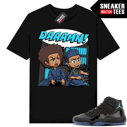 Gamma Blue 11s Sneaker Match Tees Black DAAAMN Parody