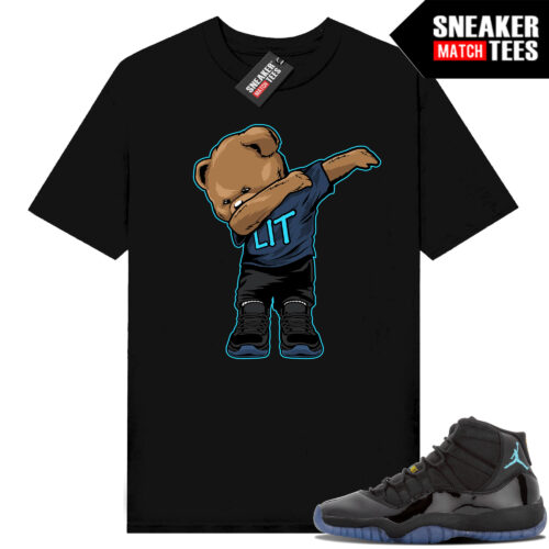 Gamma Blue 11s Sneaker Match Tees Black Dabbin Bear