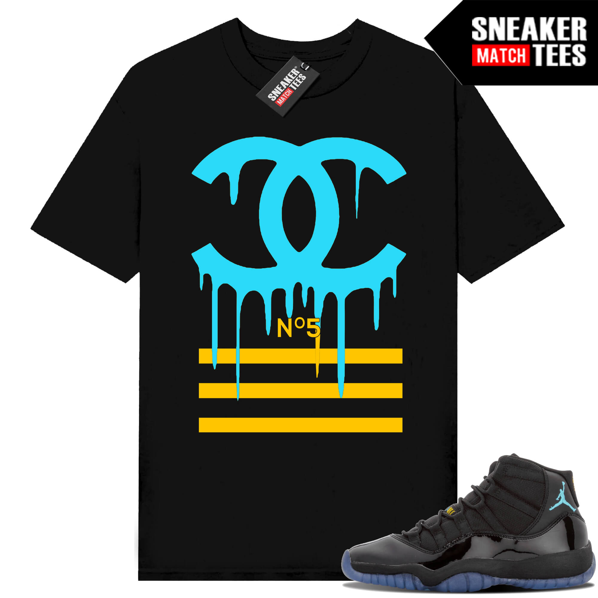 Gamma Blue 11s Sneaker Match Tees Black Designer Drip