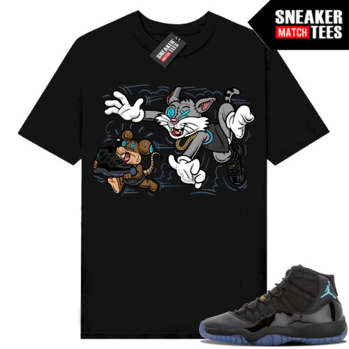 Gamma Blue 11s Sneaker Match Tees Black Finessed