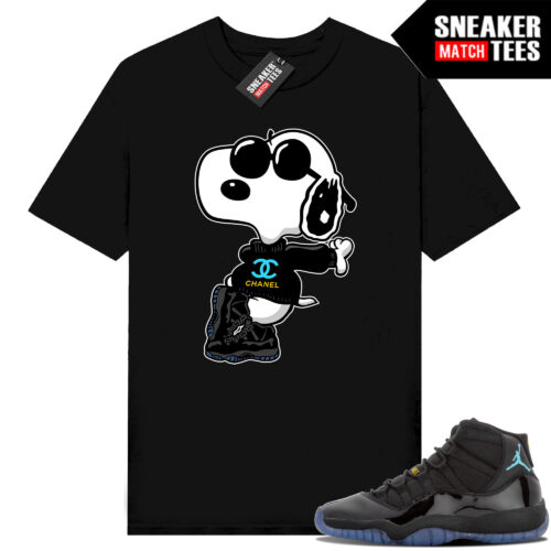 Gamma Blue 11s Sneaker Match Tees Black Fly Snoopy