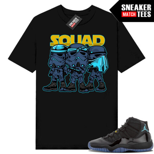 Gamma Blue 11s Sneaker Match Tees Black Gamma Squad