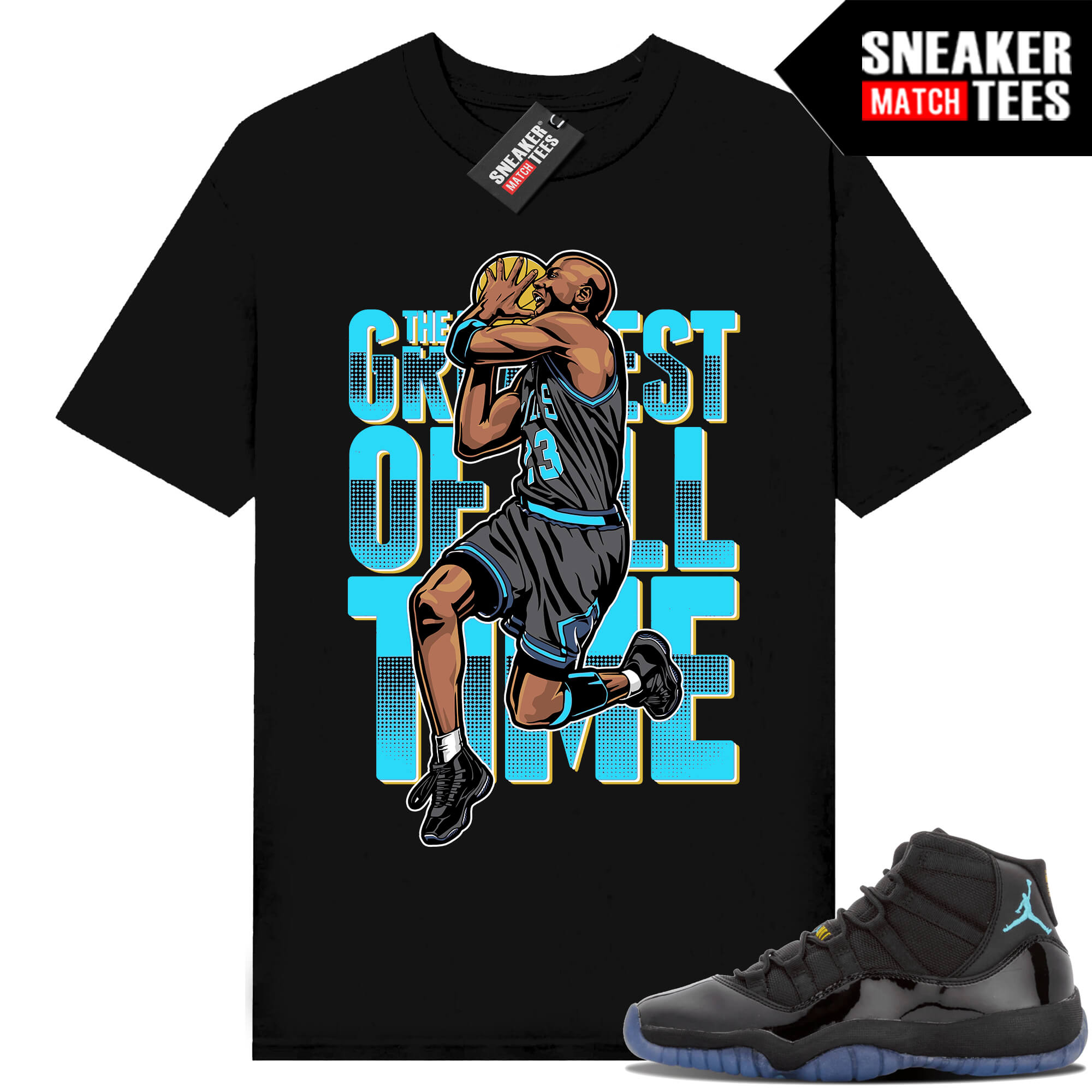 Gamma Blue 11s Sneaker Match Tees Black Greatest of All Time