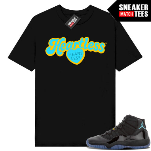 Gamma Blue 11s Sneaker Match Tees Black Heartless Candy Heart Logo