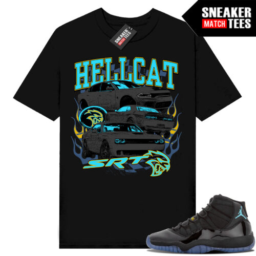 Gamma Blue 11s Sneaker Match Tees Black Hellcat