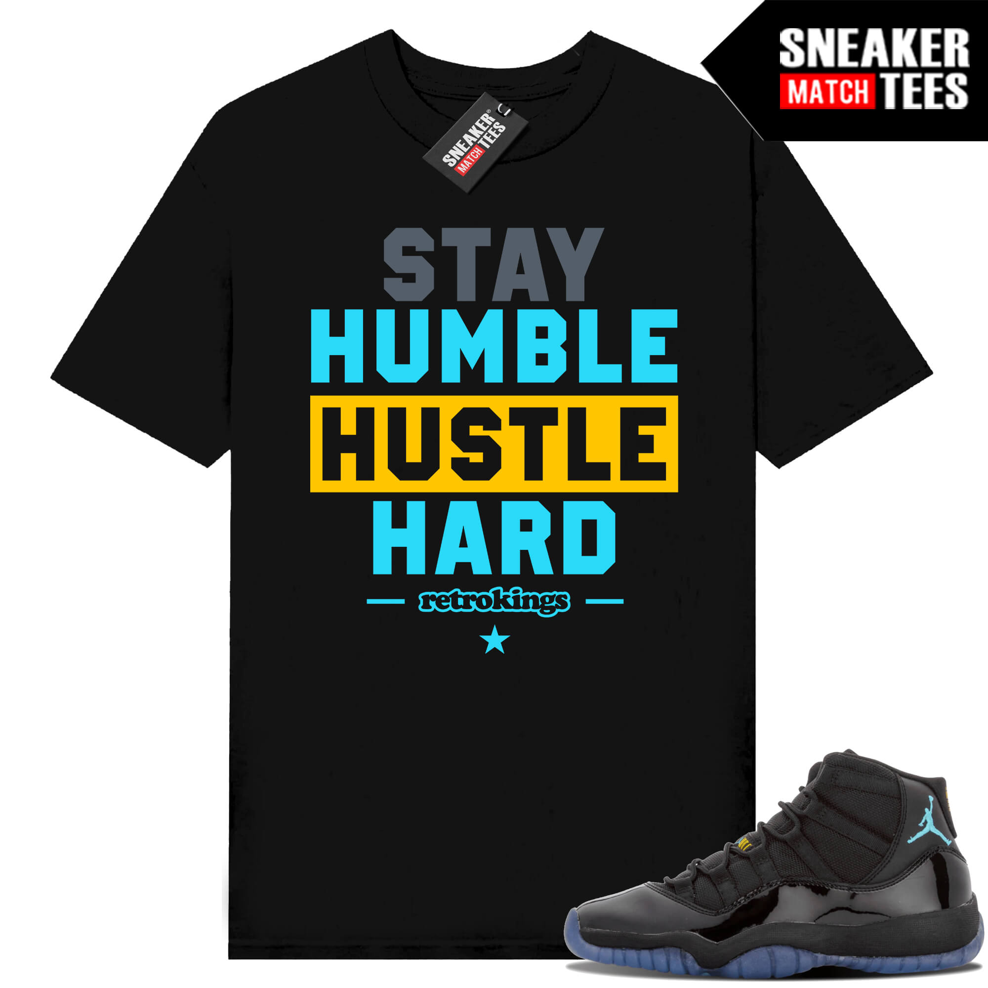Gamma Blue 11s Sneaker Match Tees Black Humble