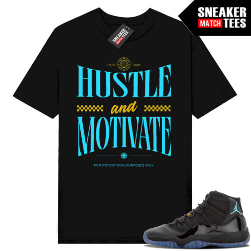 Gamma Blue 11s Sneaker Match Tees Black Hustle Motivate