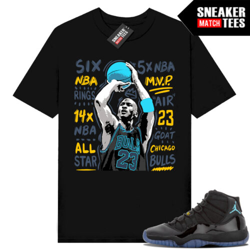 Gamma Blue 11s Sneaker Match Tees Black MJ Jumper