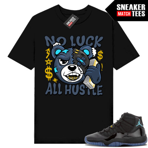 Gamma Blue 11s Sneaker Match Tees Black No Luck Bear