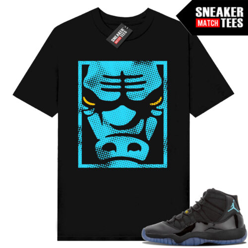Gamma Blue 11s Sneaker Match Tees Black Obey Bull