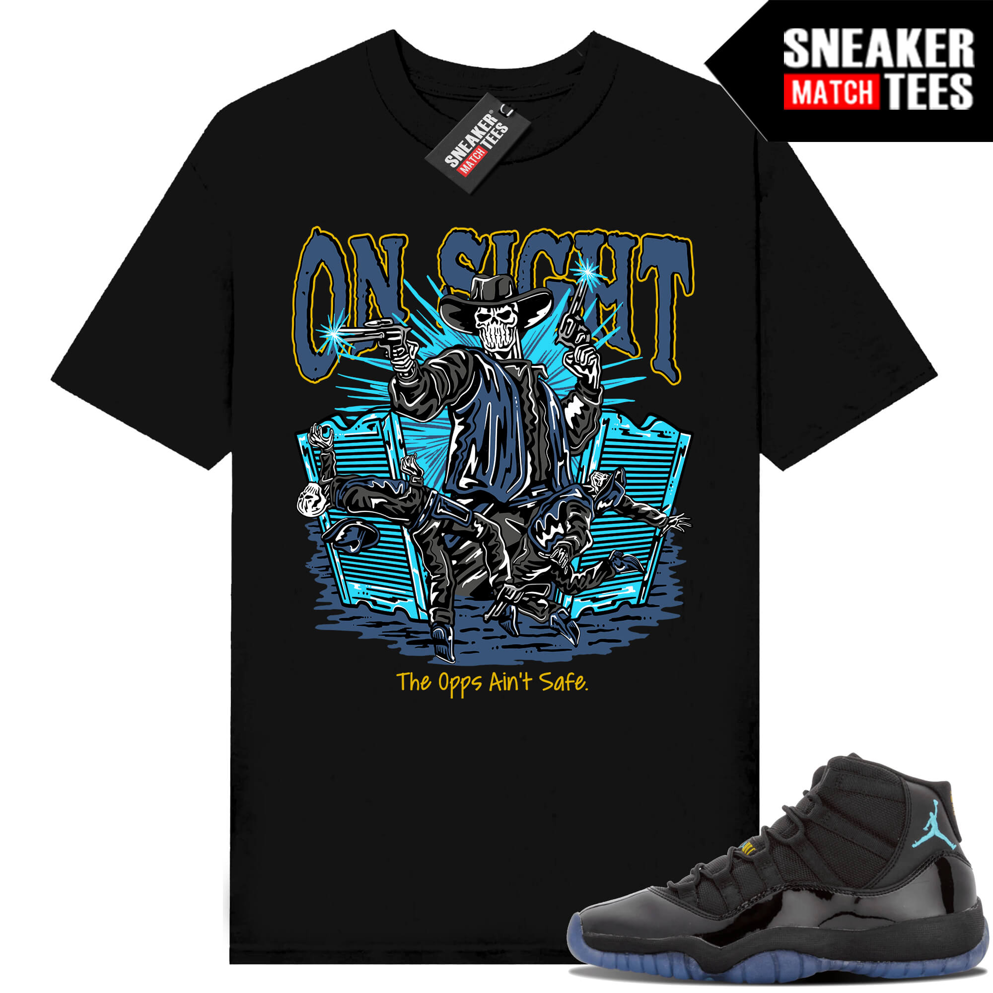 Gamma Blue 11s Sneaker Match Tees Black On Sight