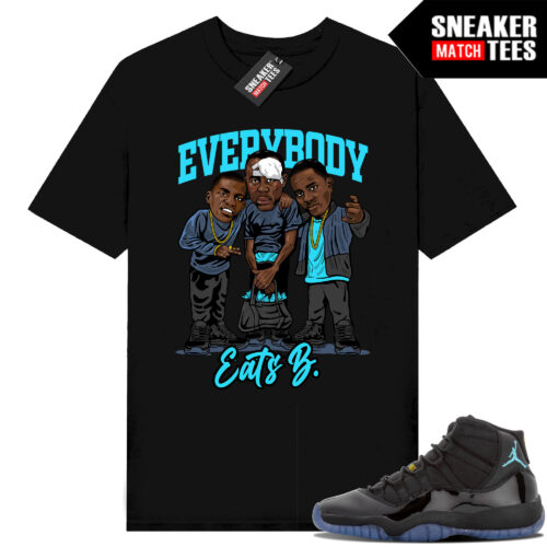 Gamma Blue 11s Sneaker Match Tees Black Paid In Full