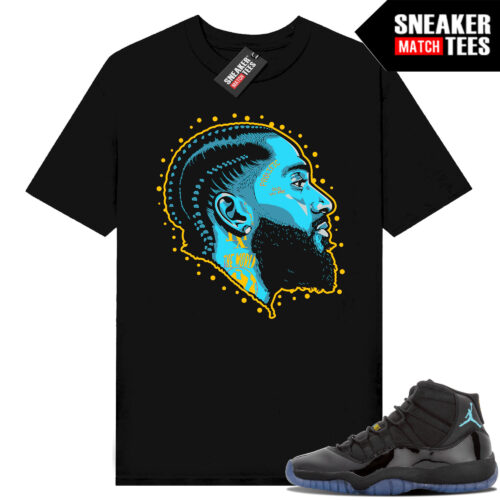 Gamma Blue 11s Sneaker Match Tees Black Prolific