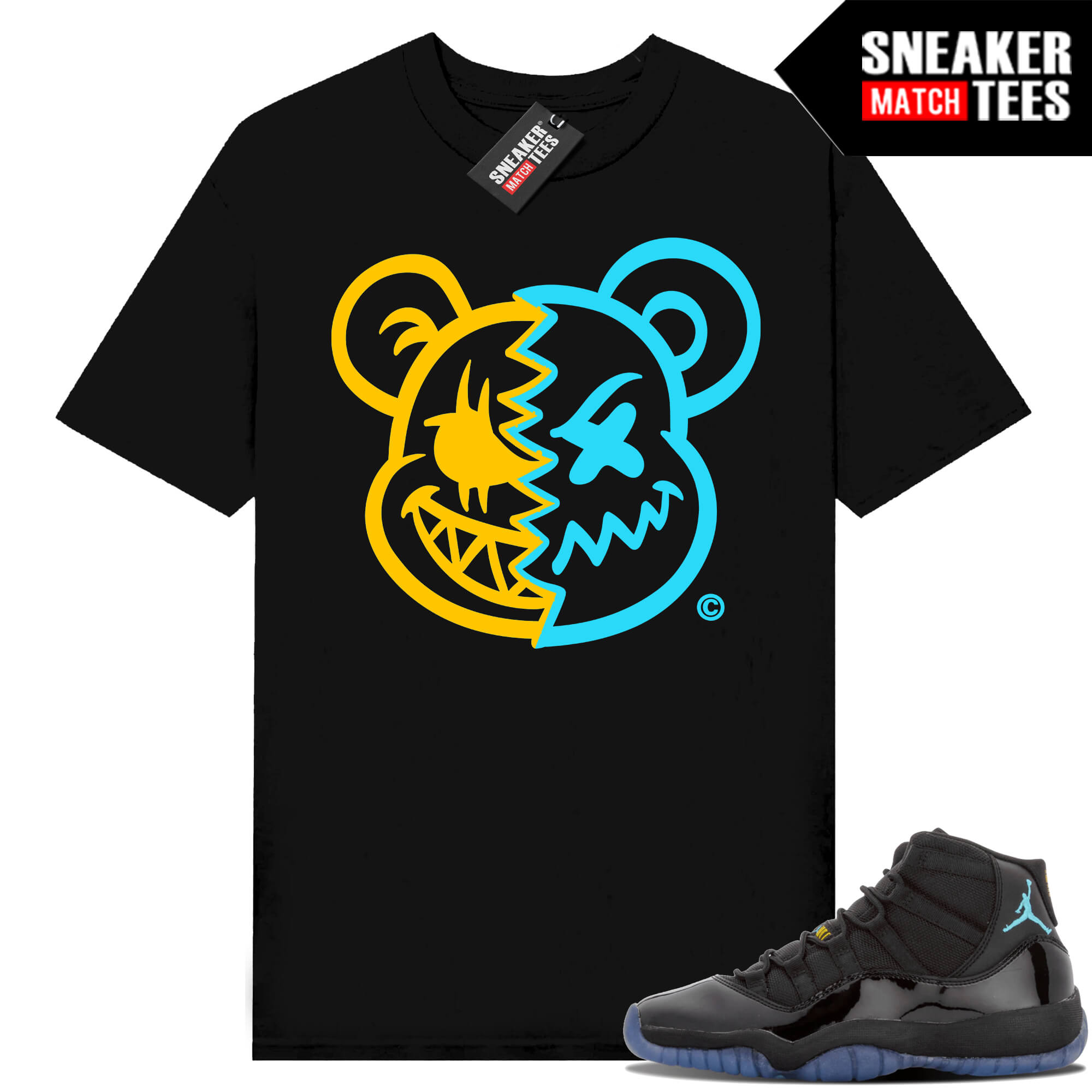 Gamma Blue 11s Sneaker Match Tees Black Psycho Teddy