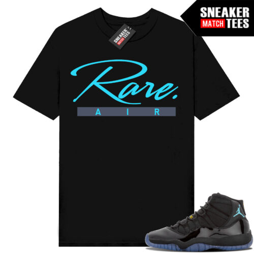 Gamma Blue 11s Sneaker Match Tees Black Rare Script