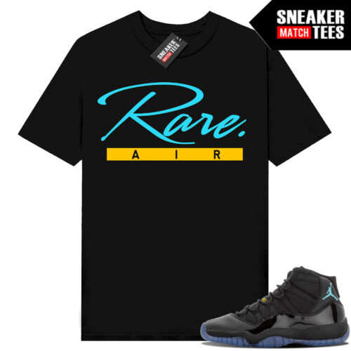 Gamma Blue 11s Sneaker Match Tees Black Rare Script V2