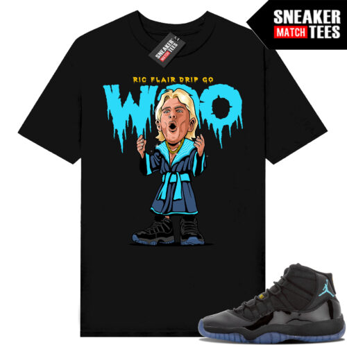 Gamma Blue 11s Sneaker Match Tees Black Ric Flair Drip
