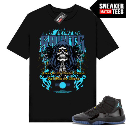 Gamma Blue 11s Sneaker Match Tees Black Saints