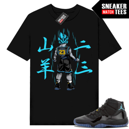 Gamma Blue 11s Sneaker Match Tees Black Saiyan 23