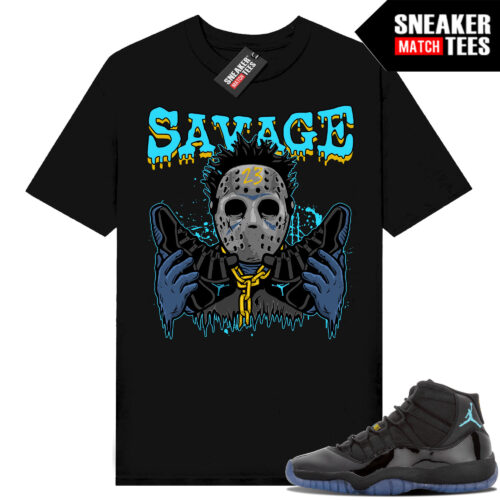 Gamma Blue 11s Sneaker Match Tees Black Savage 23