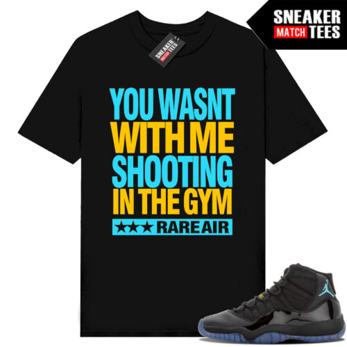 Gamma Blue 11s Sneaker Match Tees Black Shootin in the Gym