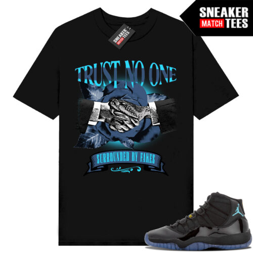 Gamma Blue 11s Sneaker Match Tees Black Snakes Trust No One