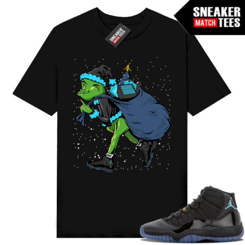 Gamma Blue 11s Sneaker Match Tees Black Sneakerhead Grinch