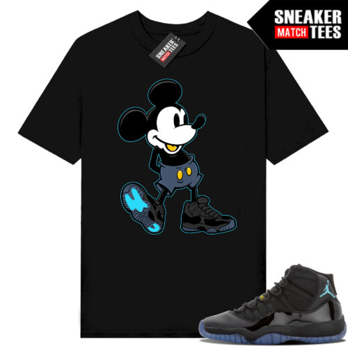 Gamma Blue 11s Sneaker Match Tees Black Sneakerhead Mickey