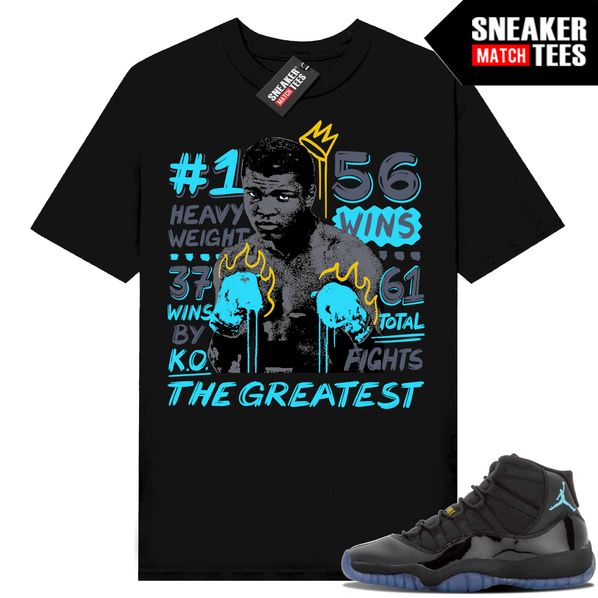 Gamma Blue 11s Sneaker Match Tees Black The Greatest