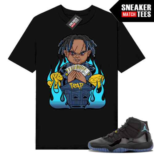 Gamma Blue 11s Sneaker Match Tees Black Trap Chucky