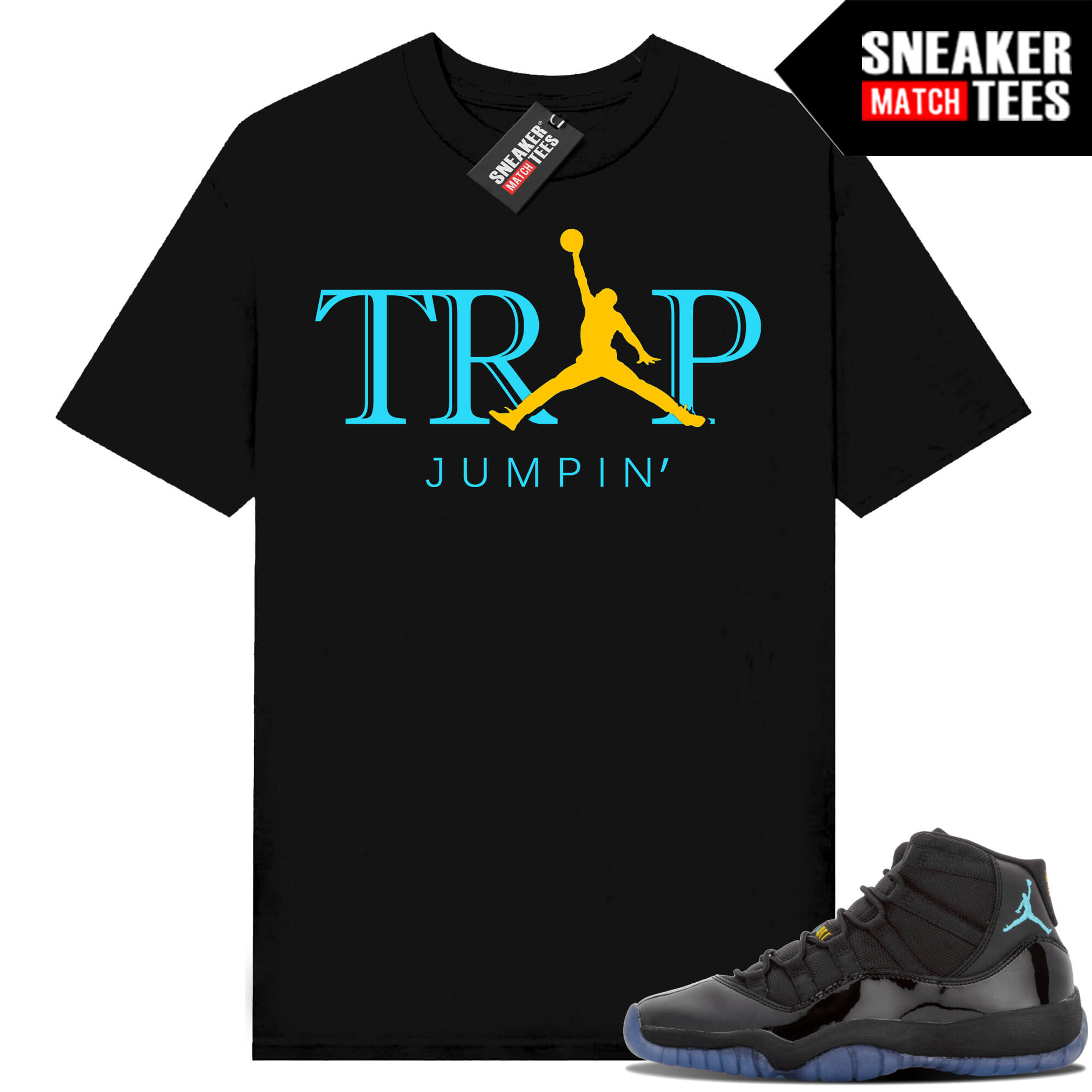 Gamma Blue 11s Sneaker Match Tees Black Trap Jumpin