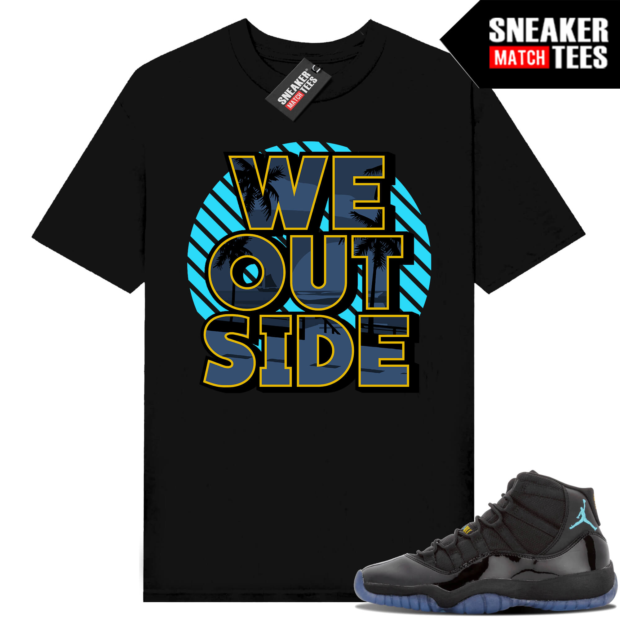 Gamma Blue 11s Sneaker Match Tees Black We Outside