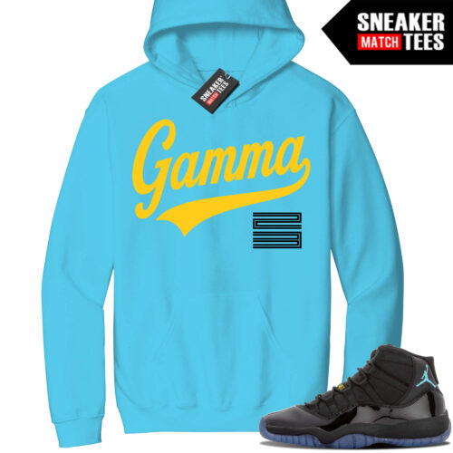 Jordan 11 Gamma Sneaker Match Hoodie Aqua GAMMA 23