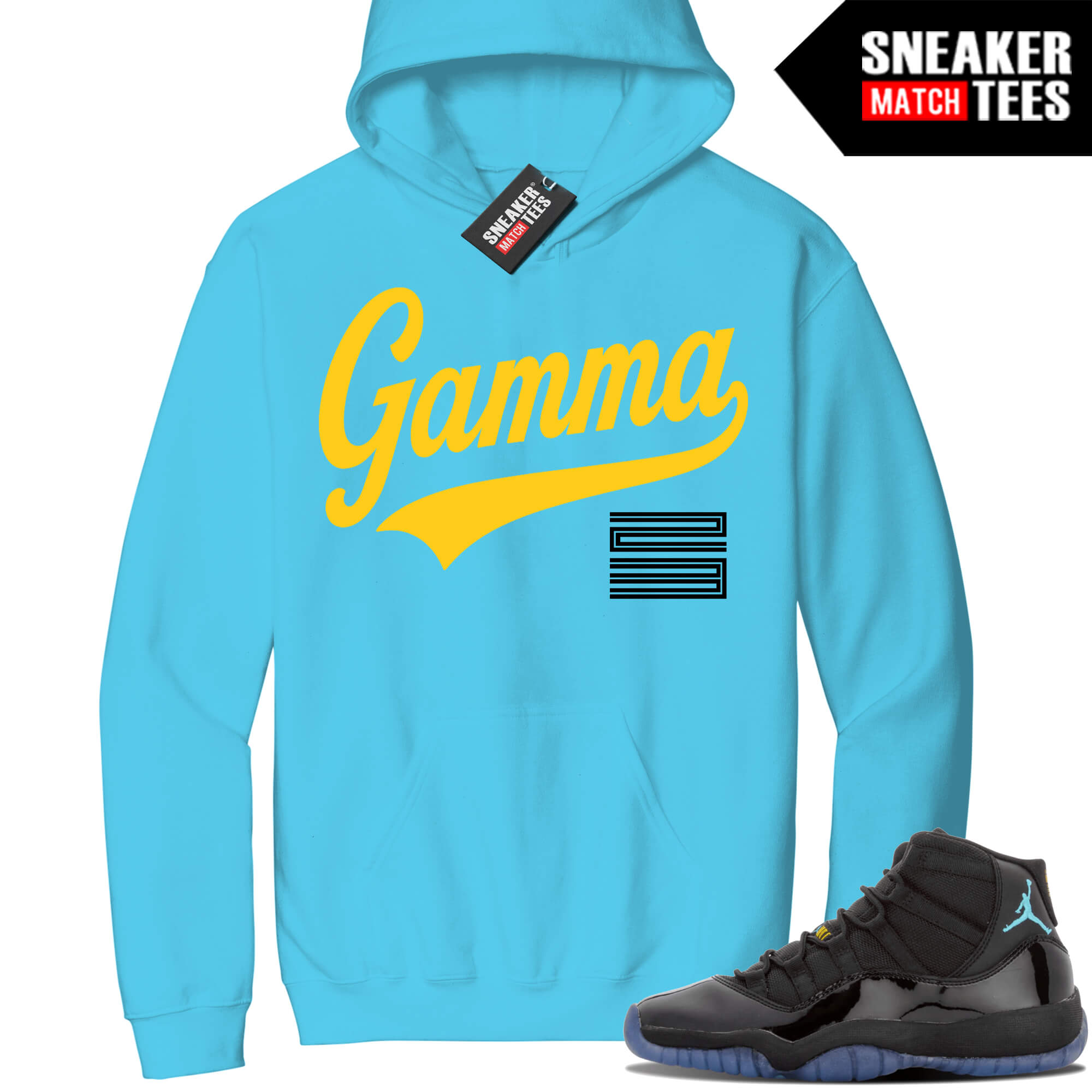 Jordan 11 Gamma Sneaker Match Hoodie Aqua GAMMA 23