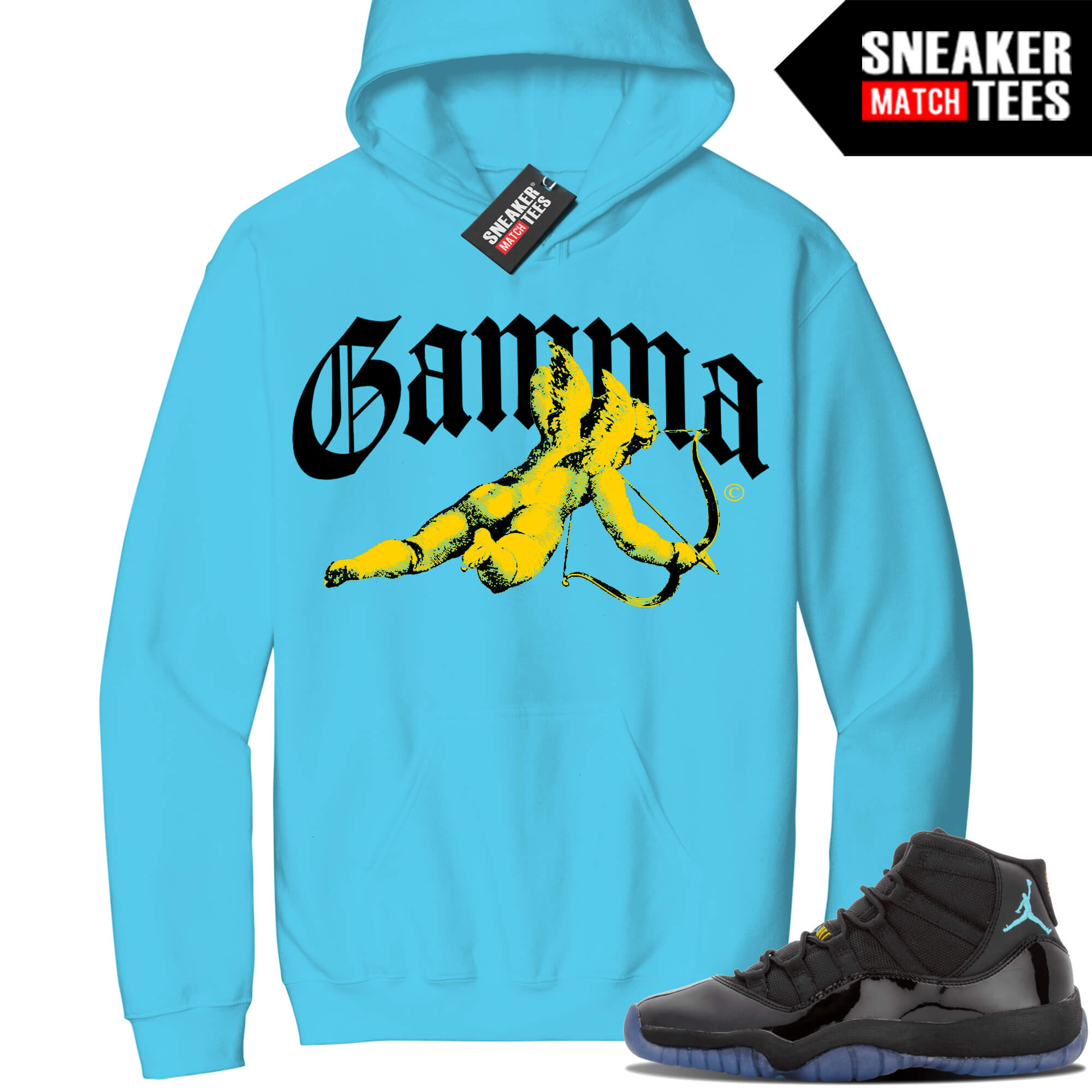 Jordan 11 Gamma Sneaker Match Hoodie Aqua GAMMA Angel