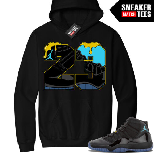 Jordan 11 Gamma Sneaker Match Hoodie Black 23 Drip