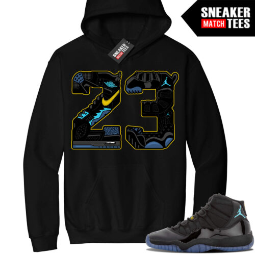 Jordan 11 Gamma Sneaker Match Hoodie Black 23 Mashup