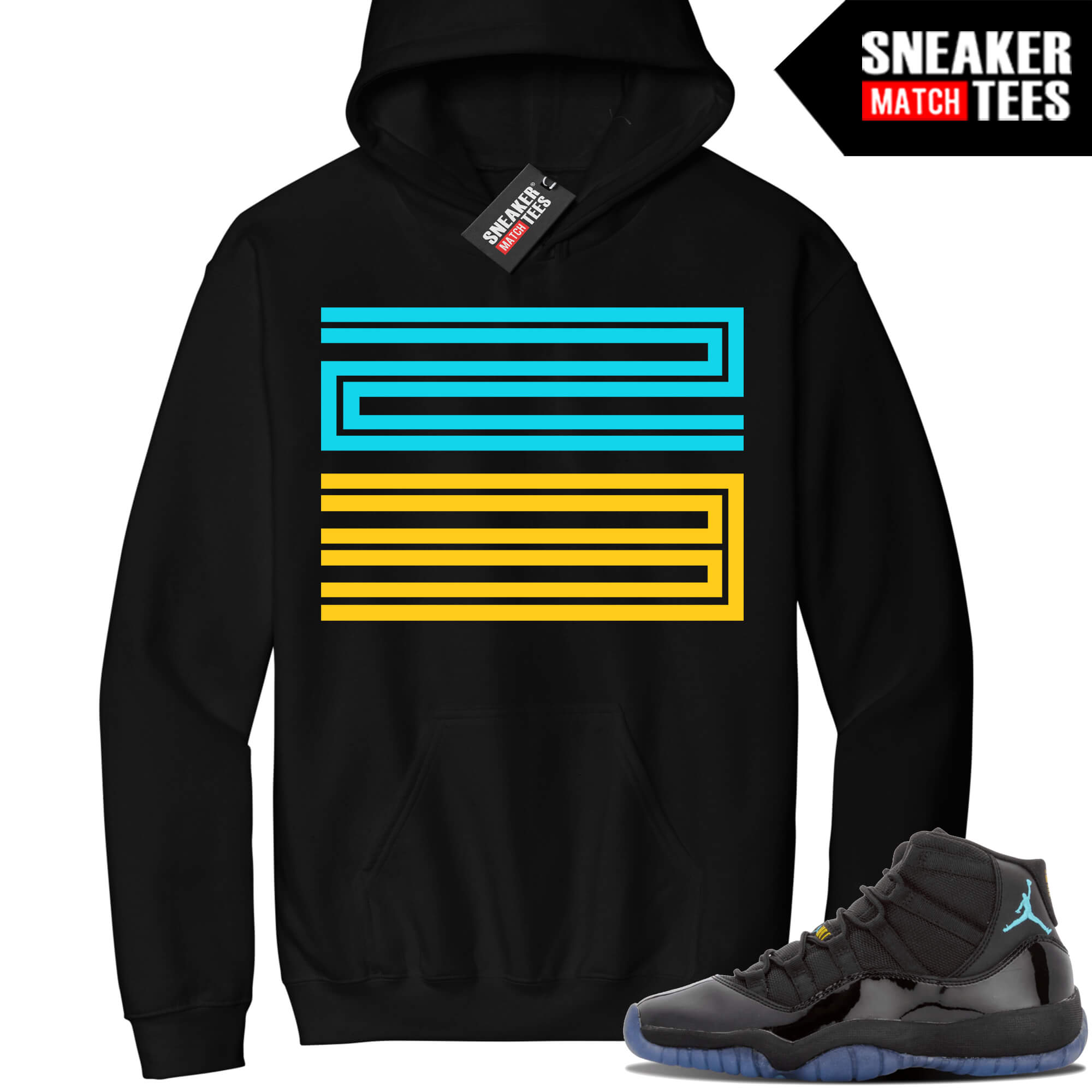 Jordan 11 Gamma Sneaker Match Hoodie Black 23