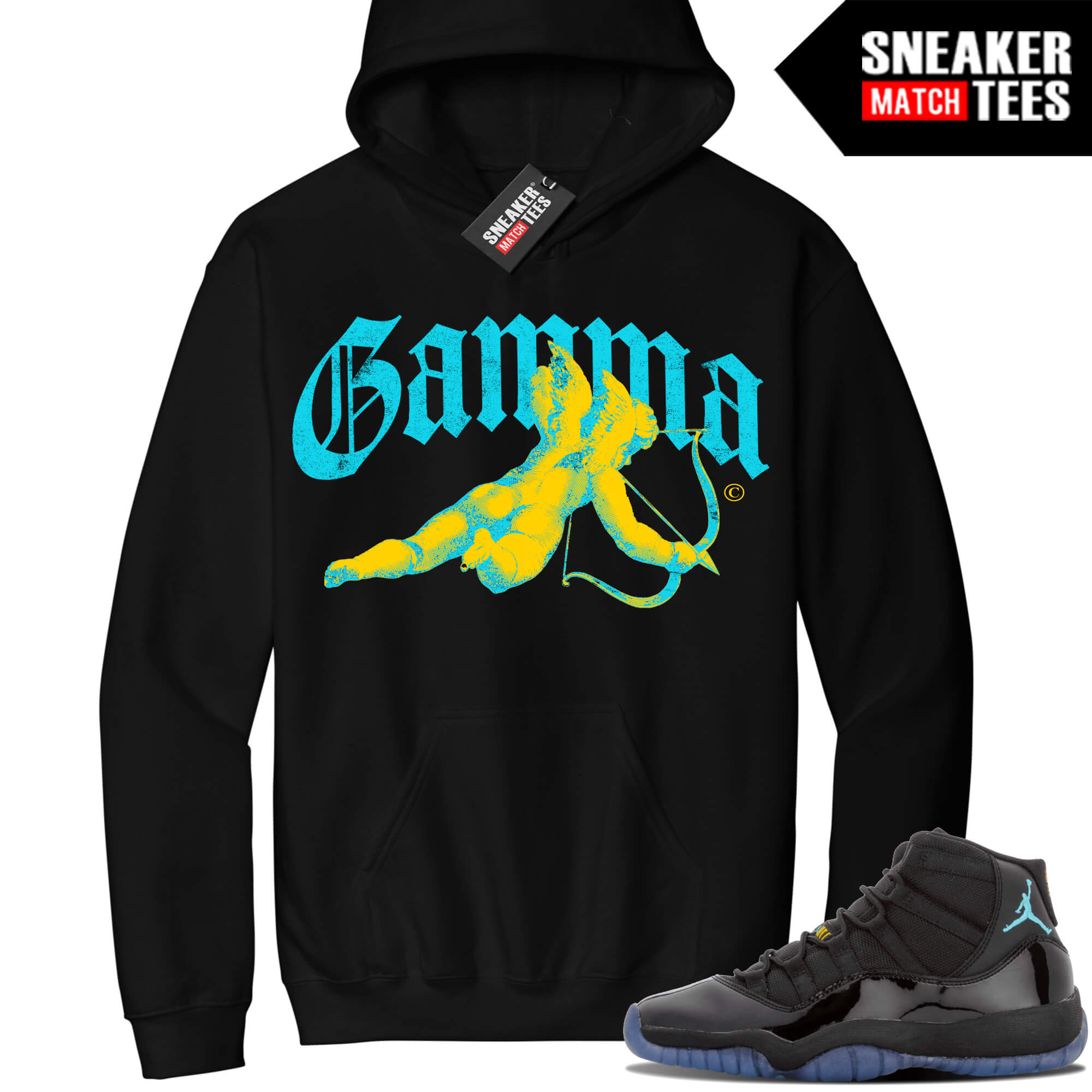 Jordan 11 Gamma Sneaker Match Hoodie Black GAMMA Angel