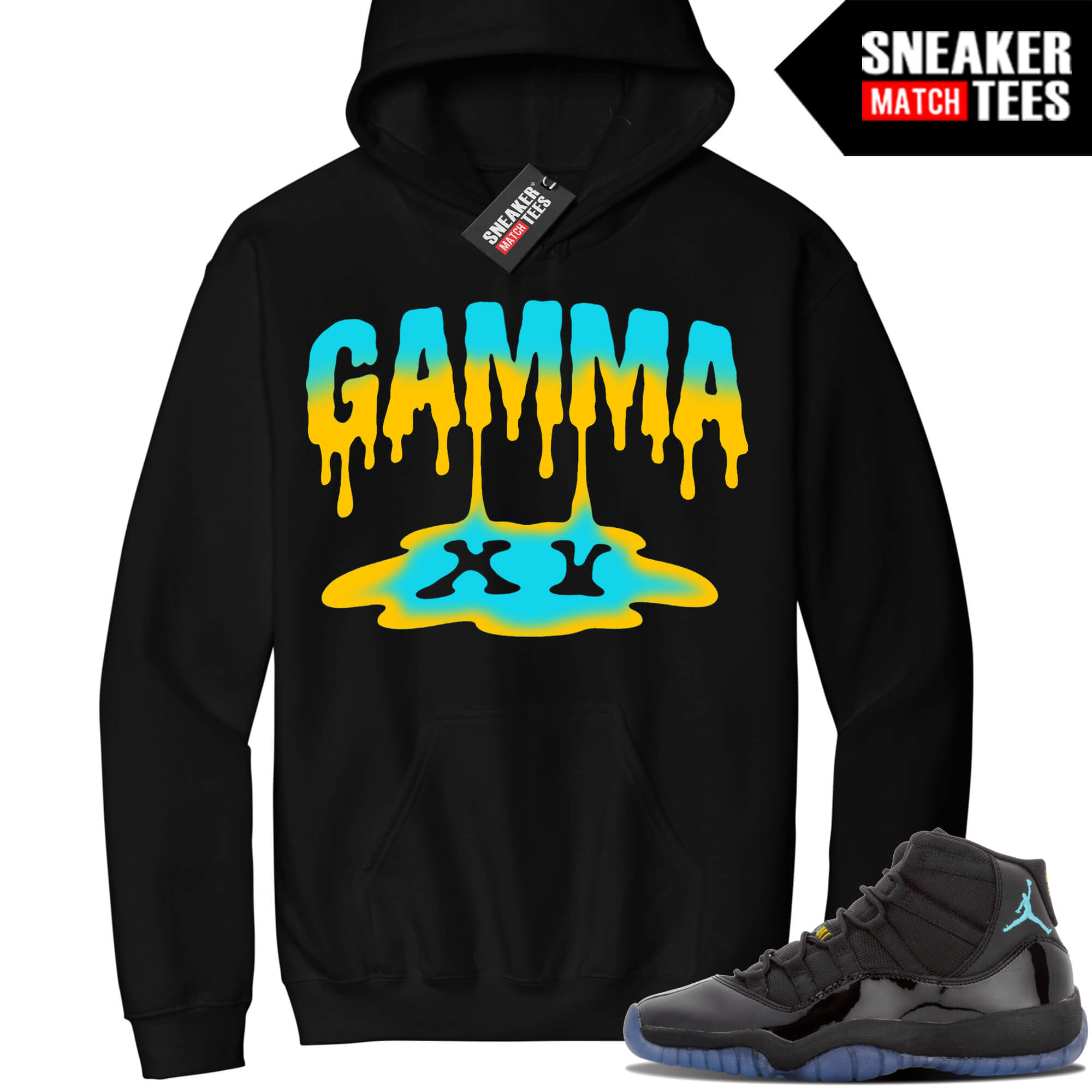 Jordan 11 Gamma Sneaker Match Hoodie Black GAMMA Drip