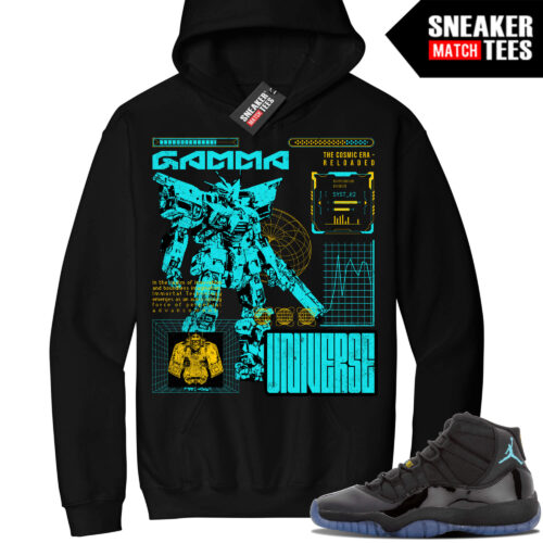 Jordan 11 Gamma Sneaker Match Hoodie Black GAMMA Universe